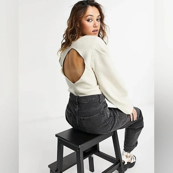 FREE PEOPLE SAFFRON OPEN BACK SWEATER XL - Picture 1 of 9